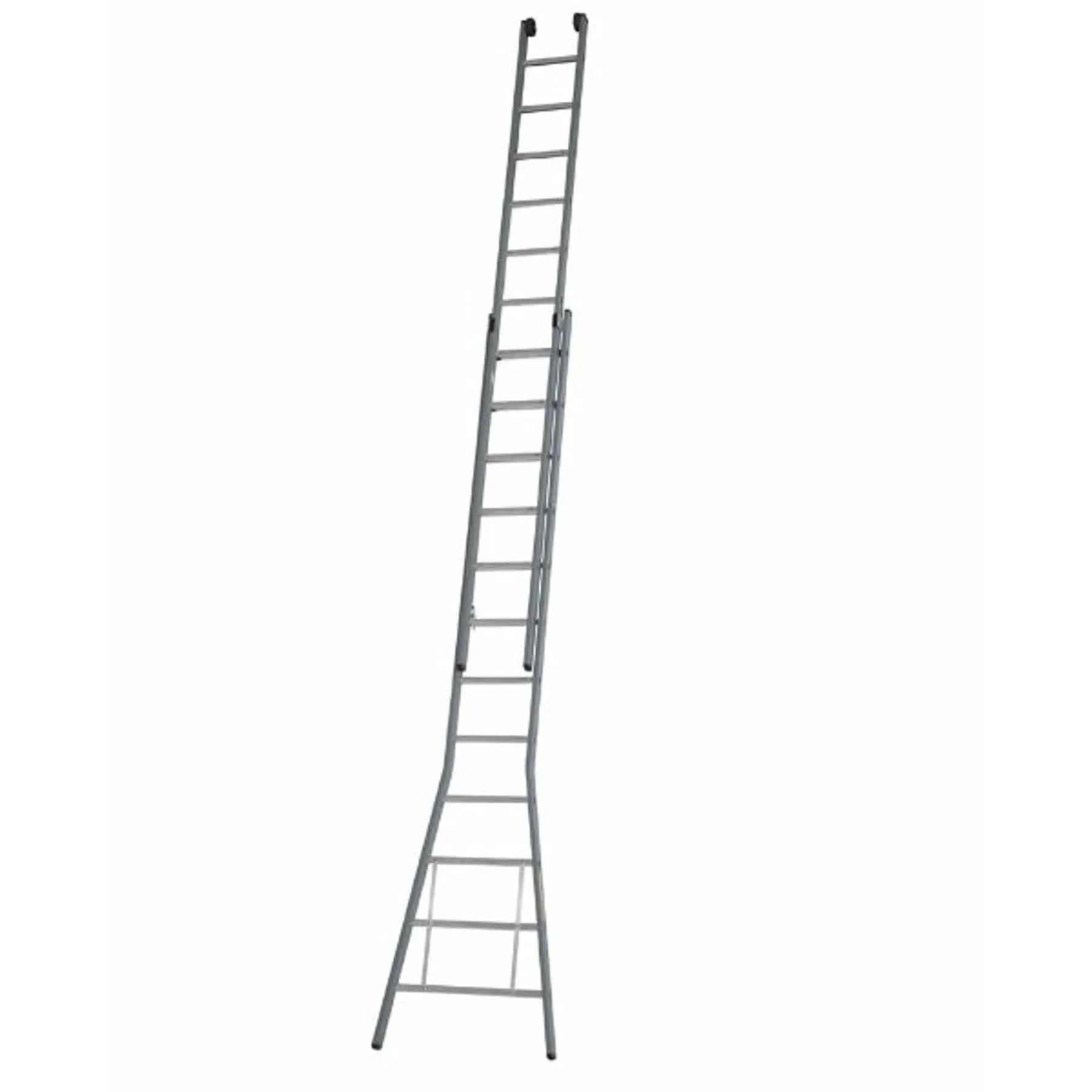 Dirks 2 delige opsteekladder 2x14 ongecoat